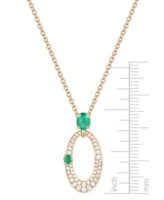 Sapphire (1/2 ct. t.w.) & Diamond (1/3 ct. t.w.) Oval 18" Pendant Necklace in 14k White Gold (Also Available in Ruby & Emerald)