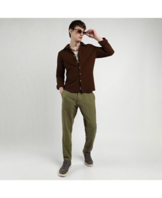 Men's Chocolate Brown Ripple Box Shirt