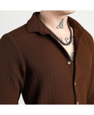 Men's Chocolate Brown Ripple Box Shirt