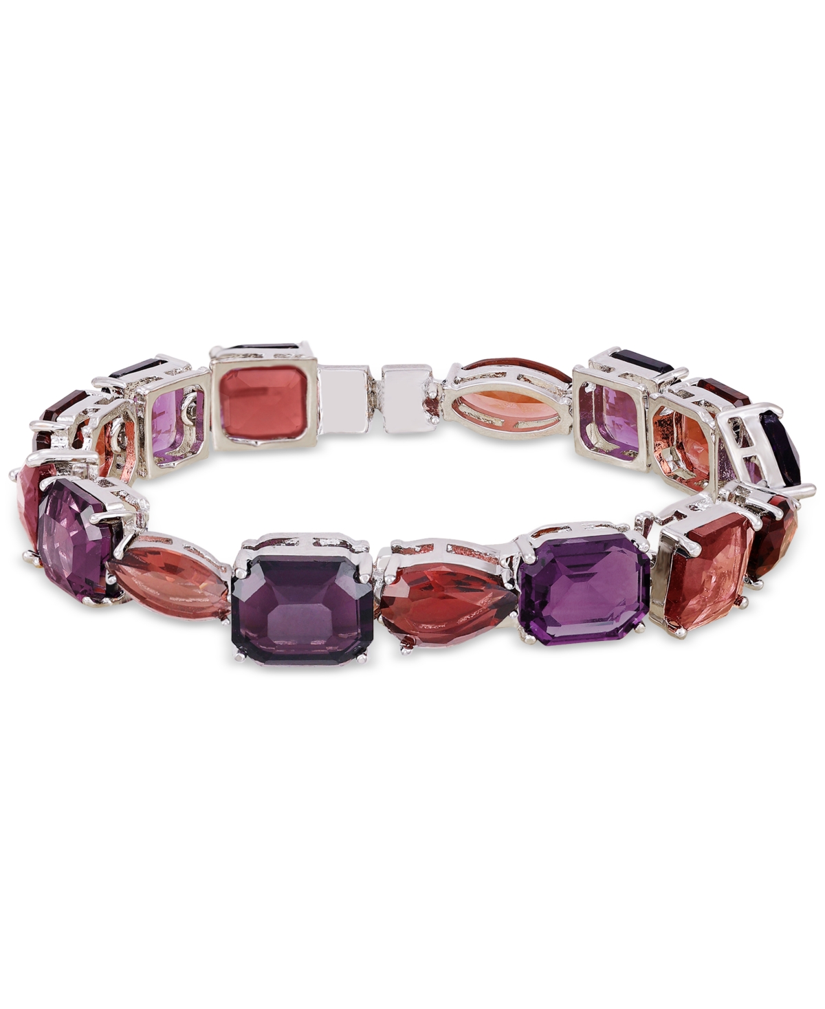 GuessTone Mixed Color Crystal Tennis Bracelet - Silver