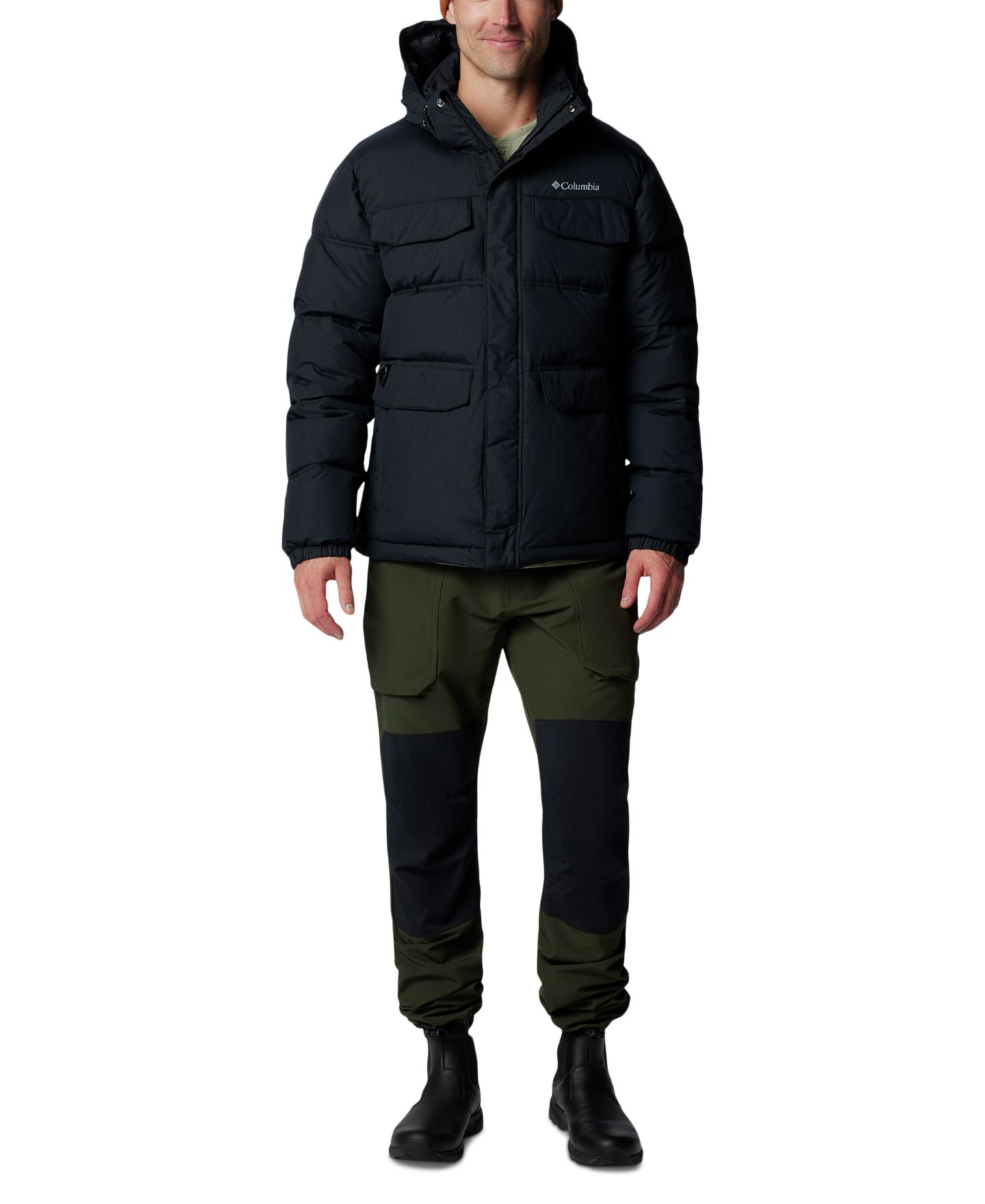 Мужская куртка Columbia Landroamer Hooded Puffer, цвет: Чёрный — фото 2