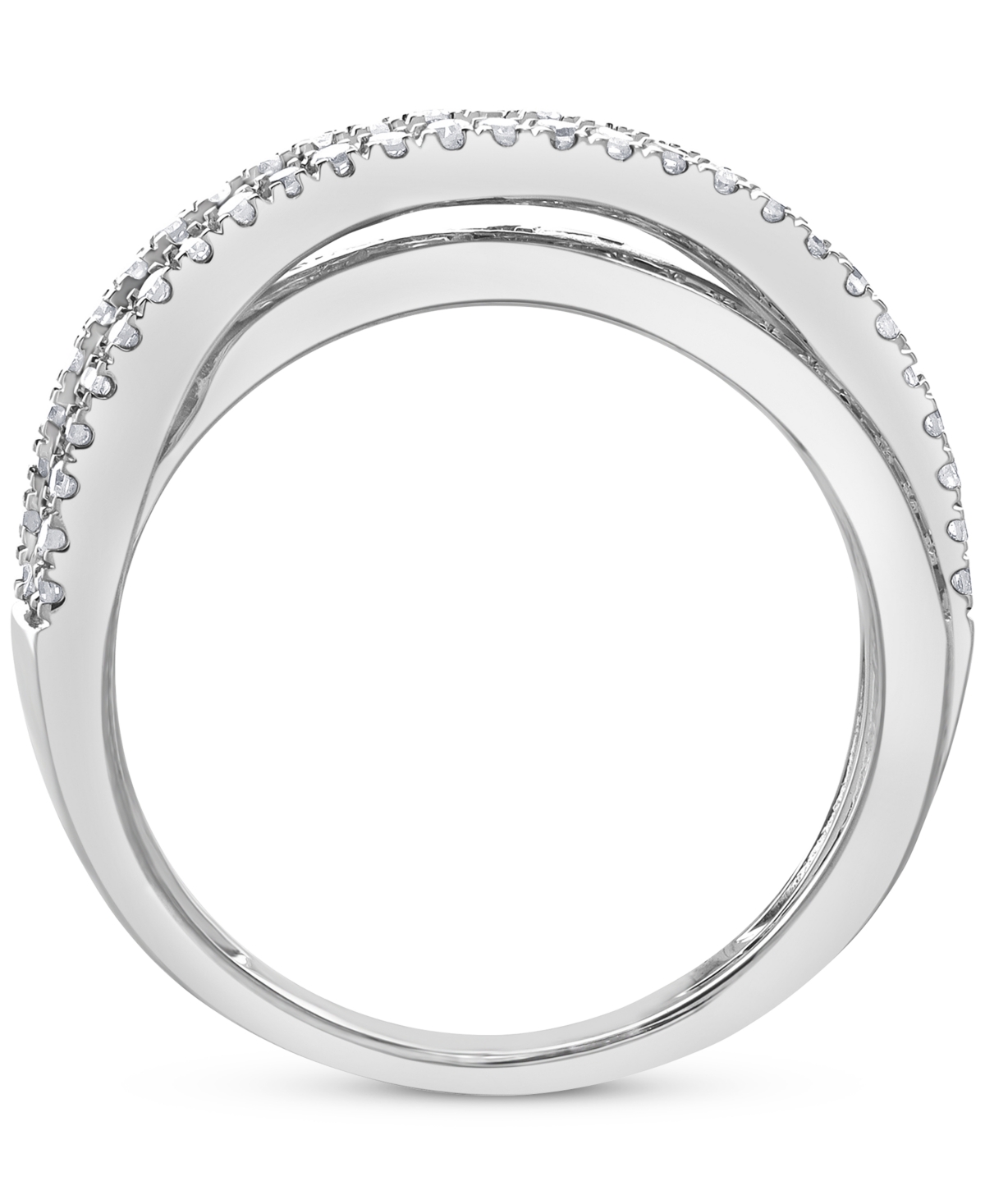 Diamond Crossover Statement Ring (1 ct. t.w.) in 14k- White Gold