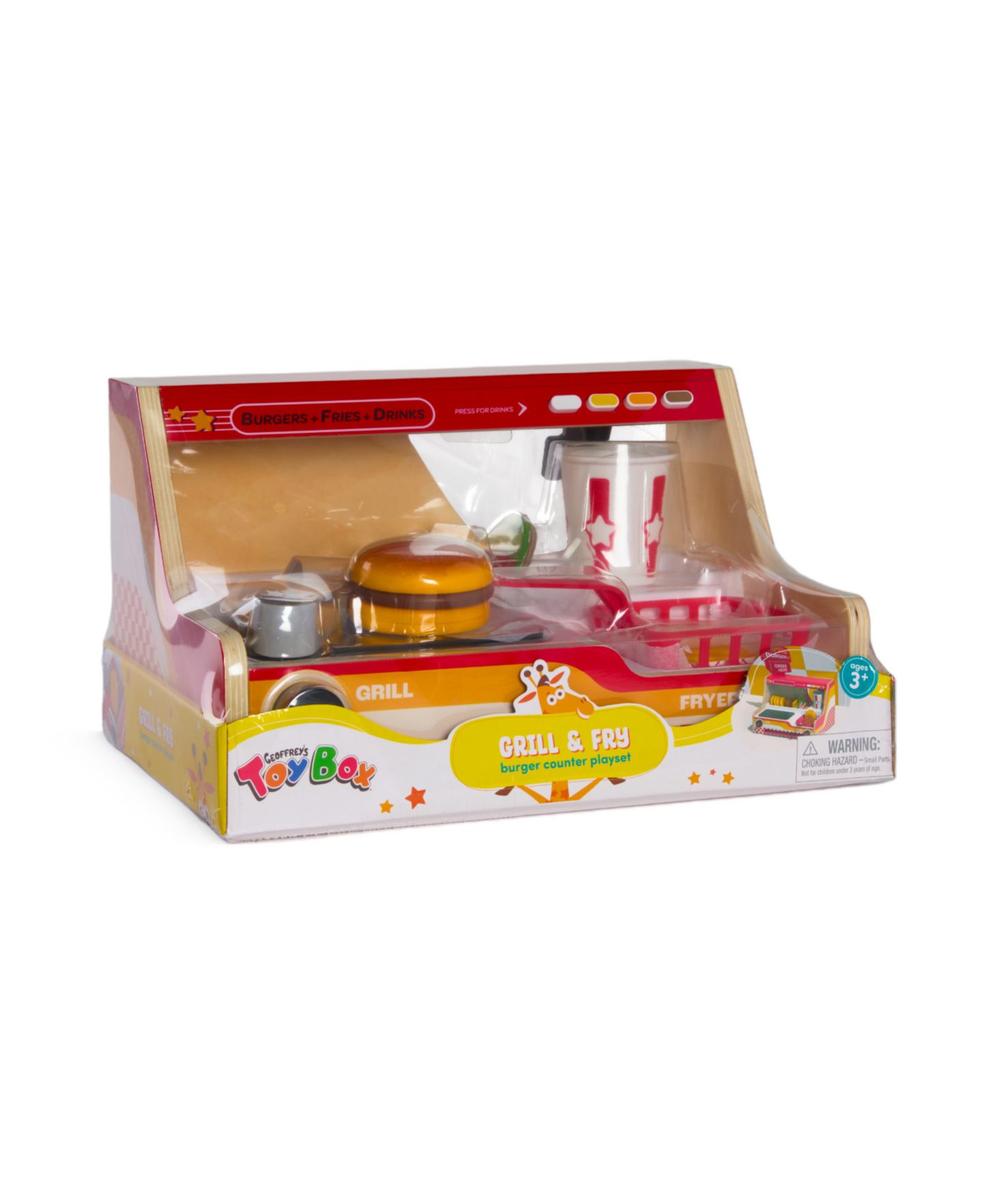 Детский игровой набор Geoffrey's Toy Box Burger Grill 26-Piece Playset, Ages 2+ — фото 8