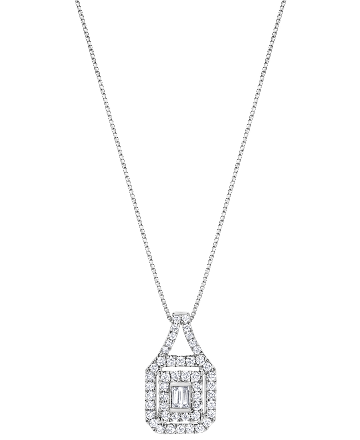 Diamond Round & Baguette Double Halo 18