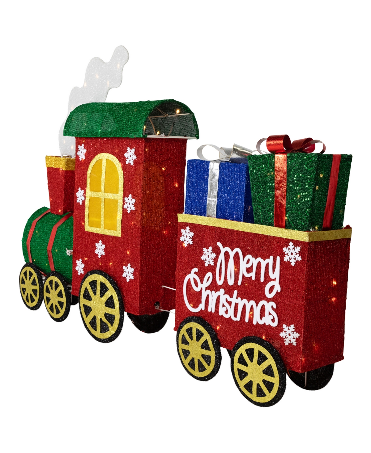 Northlight 48" Led Lighted Train With Presents Outdoor Yard Decoration In Red