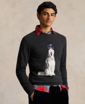 Q*様 新作＊ 早い者勝ち RALPH LAUREN インターシャニット 犬 刺 Polo Ralph Lauren Men's Dog-Intarsia Cashmere Sweater - Macy's