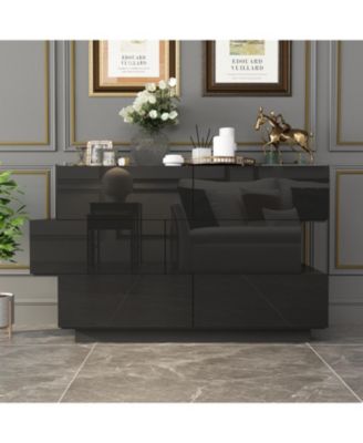 High Gloss White Wood 6-Drawer Chest of Drawers