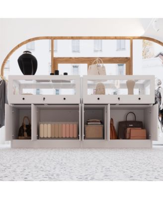  Storage/Display Cabinet with Glass Top , Bedroom Dresser Armoire Island