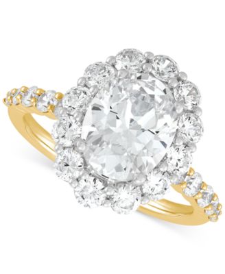 IGI Certified Lab Grown Diamond Oval Halo Engagement Ring (3-1/2 ct. t.w.) in 14k Gold