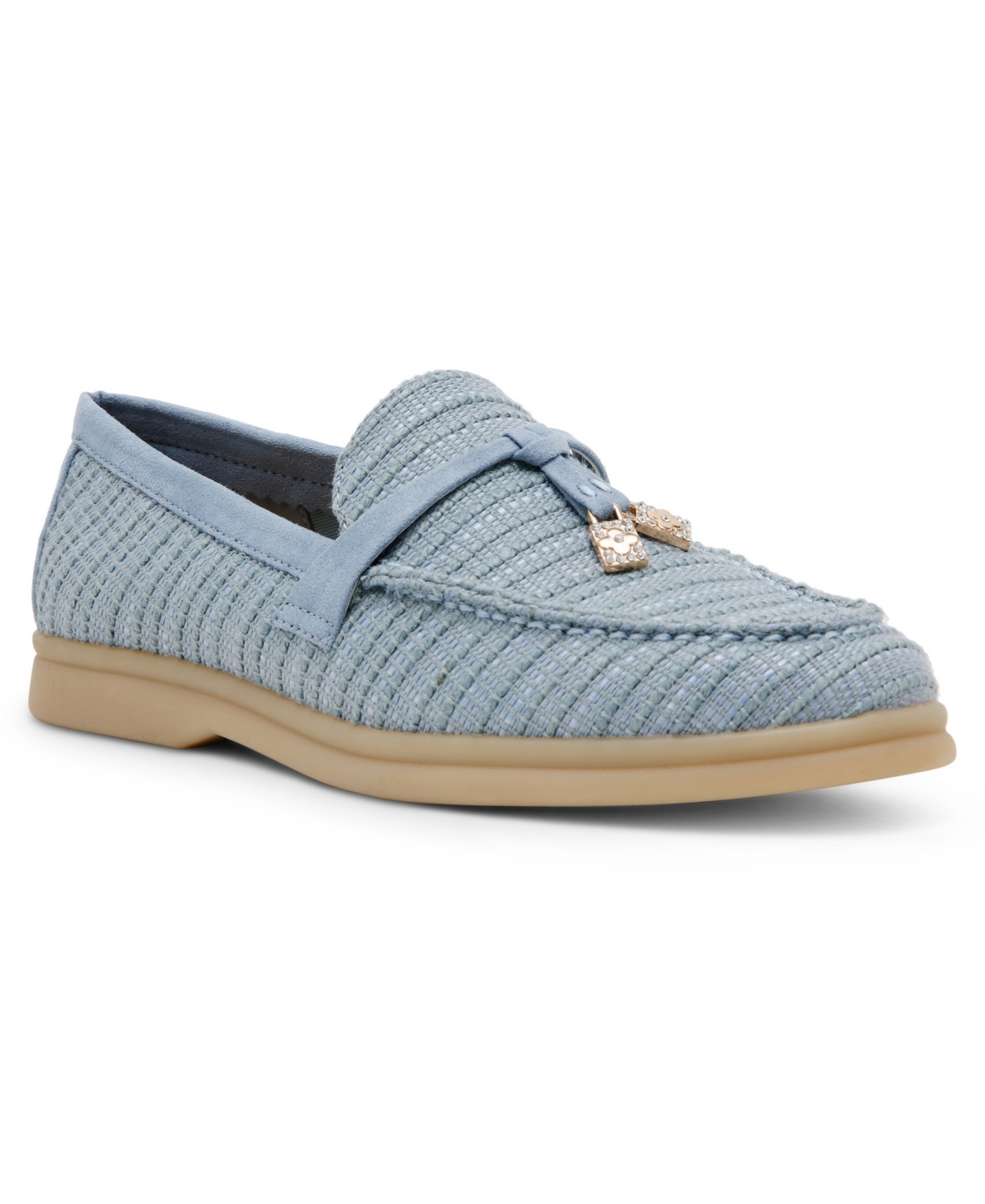 Shop Anne Klein Women's Sadrine Slip Linen Loafers In Blue