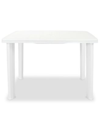 Outdoor Table White Plastic Medium Lightweight Garden Table