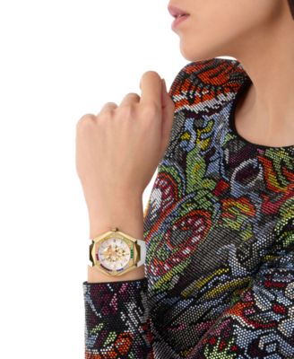 Women's Skull Spikes White Silicone Strap Watch 40mm