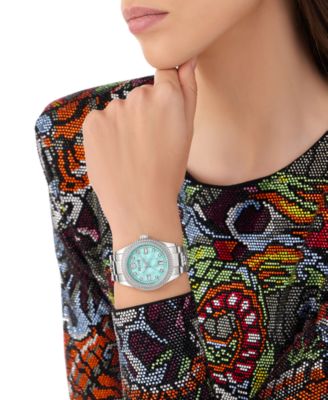 Women's Queen Crystal Stainless Steel Bracelet Watch 38mm