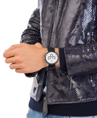 Men's Chronograph Pleinmeter Black Silicone Strap Watch 44mm