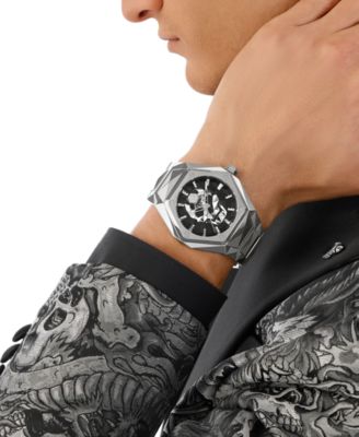 Men's The Skull Spikes Stainless Steel Bracelet Watch 45mm