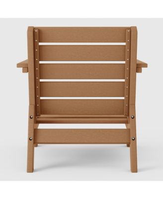 Outdoor Modern HDPE Patio Teak Club Chair with Deep Seat Cushions