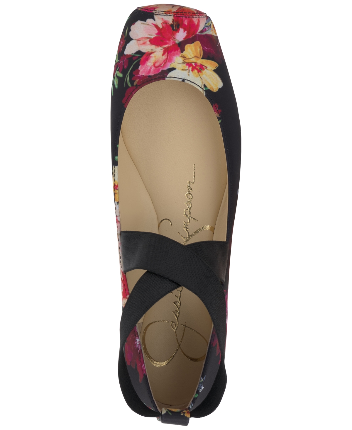 Jessica Simpson Women's Mandalaye Elastic Criss-Cross Ankle Strap Ballet Flats