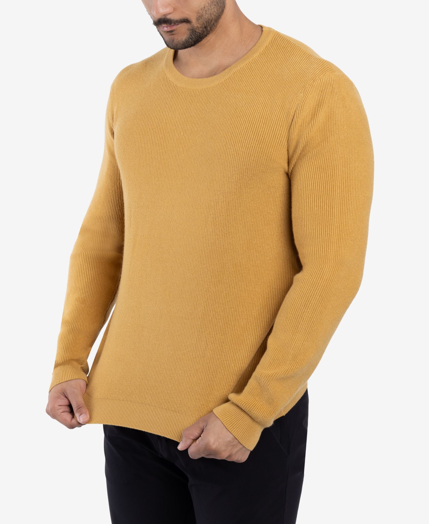 Мужской свитер SPRING + MERCER Ribbed Crew Neck, цвет: Медный — фото 3