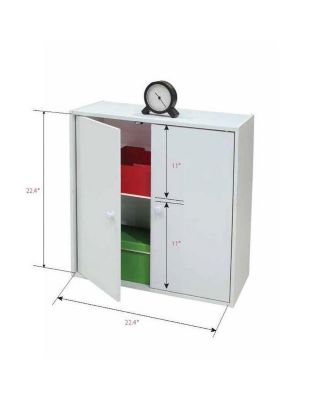 2 Door Storage Organizer Bookcase, White