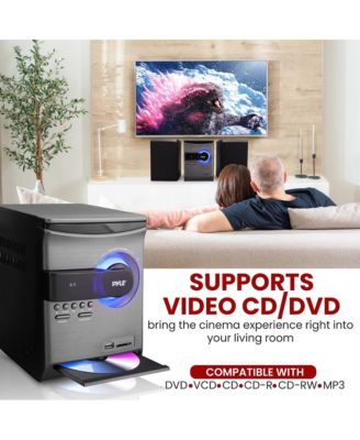 Home Stereo Shelf System With Bluetooth, CD Player, FM Radio, USB/SD Playback, 30 Watt