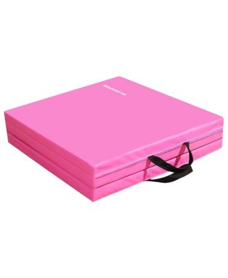 GoGym 6'x2'x1.5" Folding 3 Panel Exercise Gym Mat, Pink