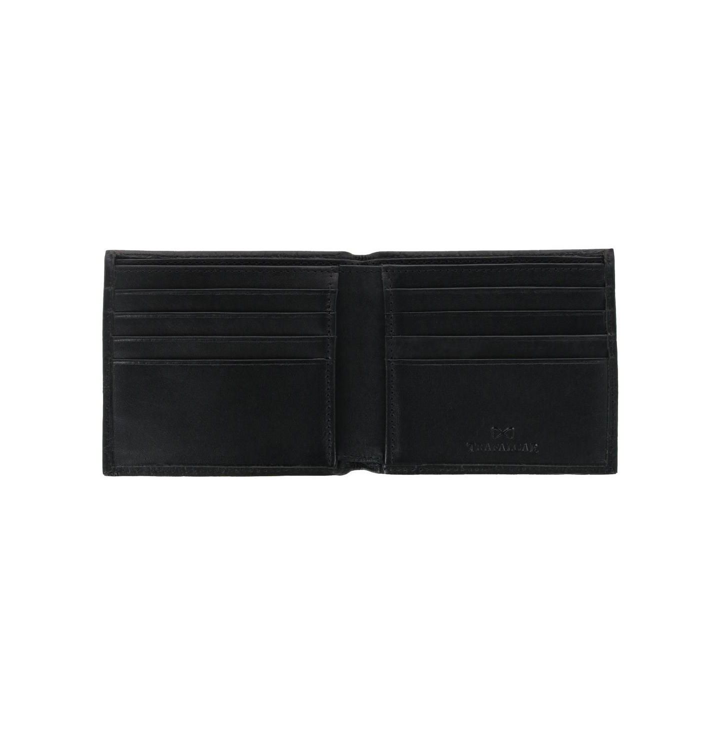 Мужской кошелёк Trafalgar Esteban Croco Embossed Leather 8 Slot Bi-Fold Wallet, цвет: Чёрный — фото 2