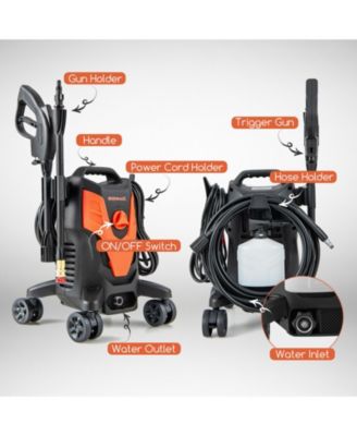 2400 PSI High Pressure Cleaner Machine Electric Pressure Washer with 4 Wheels