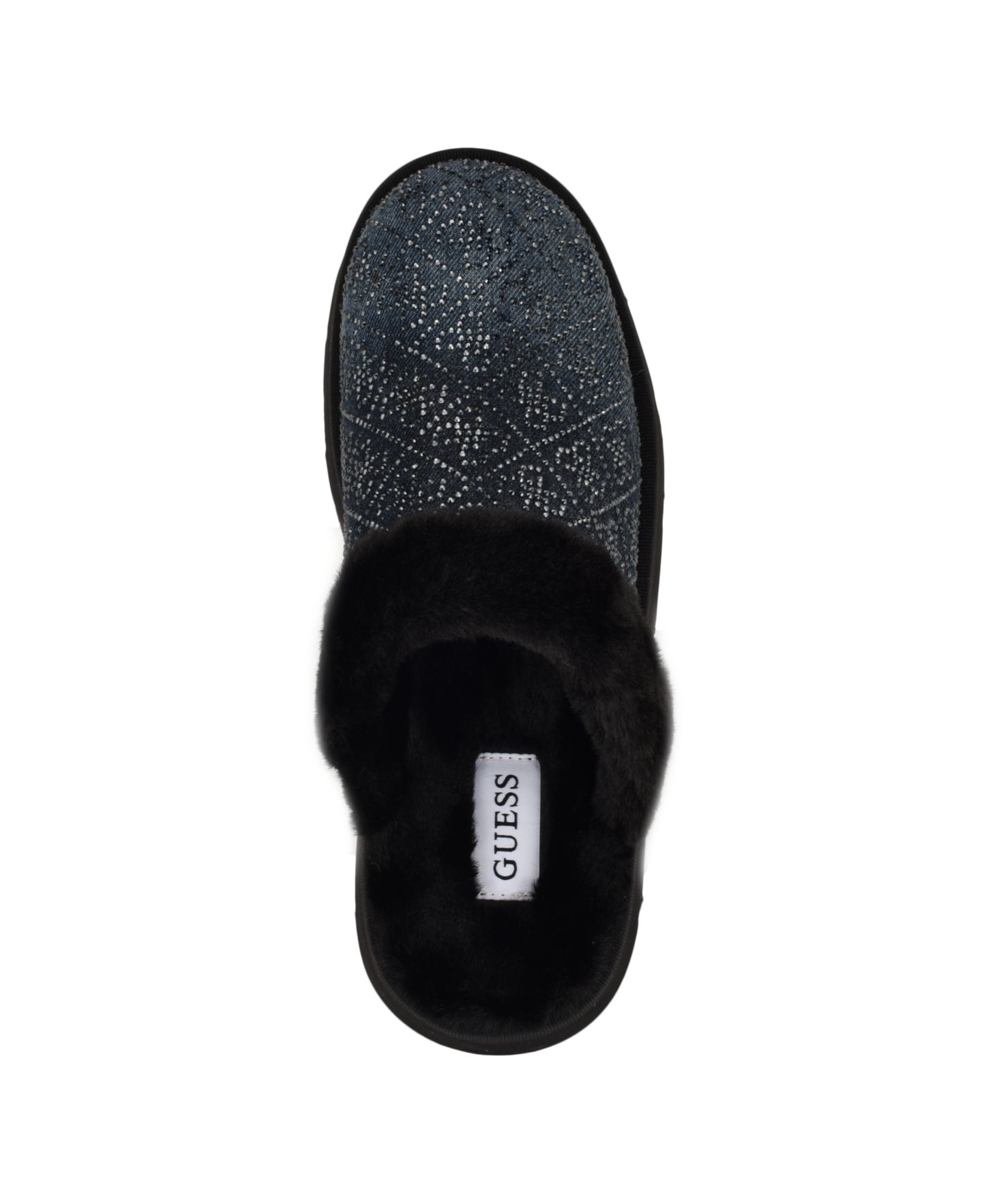 Женские тапочки GUESS Danikas Slip-On Slippers, цвет: Чёрный джинсовый бархатный — фото 4