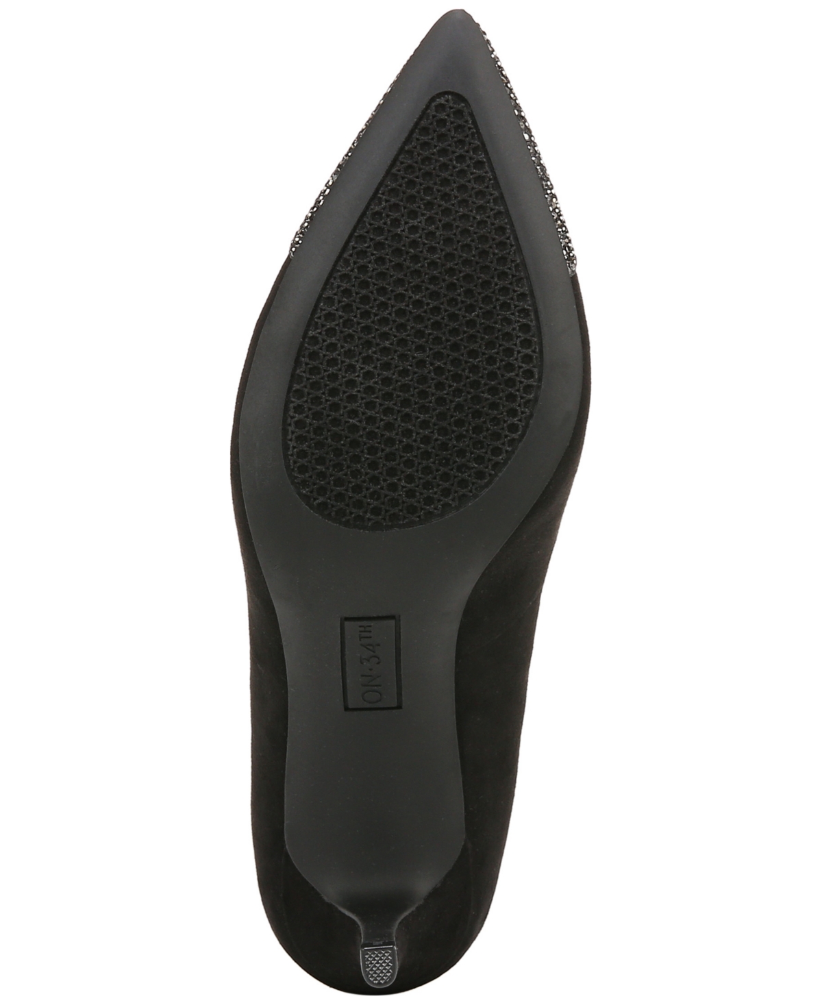 On 34th Women's Jeules Pointed-toe Slip-on Pumps, Created For Macy's In Black Micro,bling