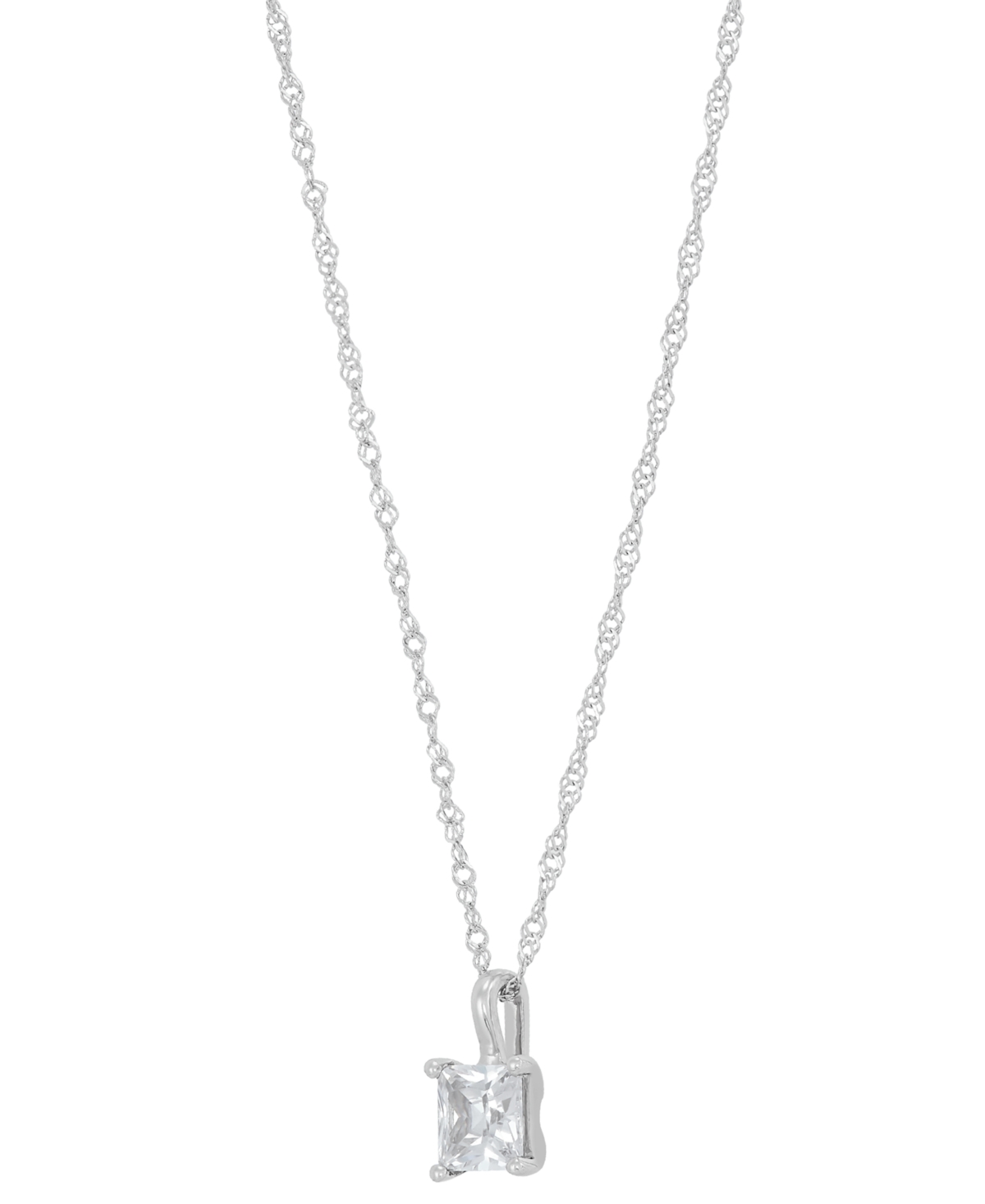 Shop Macy's Diamond Princess Solitaire 18" Pendant Necklace (3/8 Ct. T.w.) In 14k Gold In White Gold