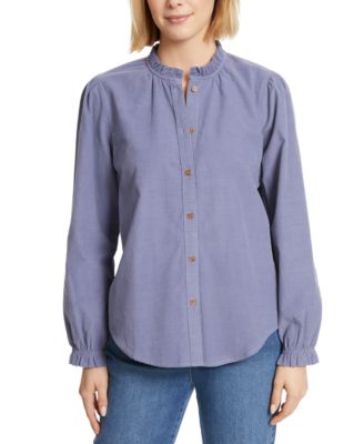 Gloria Vanderbilt - Women's Cotton Ruffle-Trim Blouse
