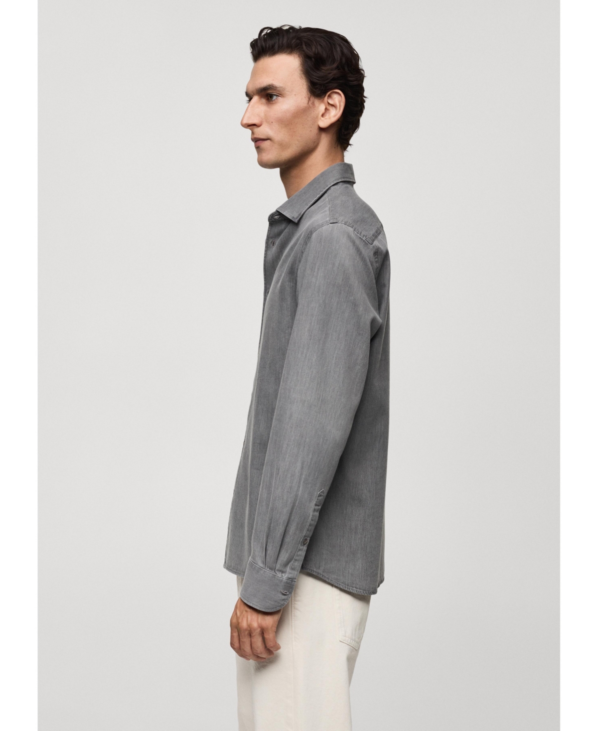 Mango Men's Cotton Chambray Shirt