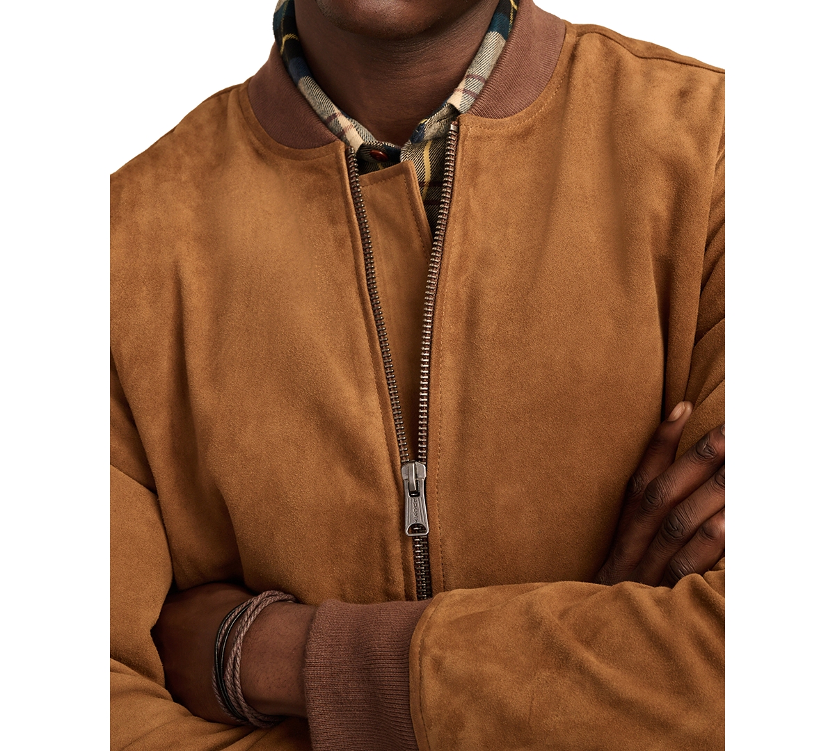 Lucky Brand Men's Suede Bomber Jacket