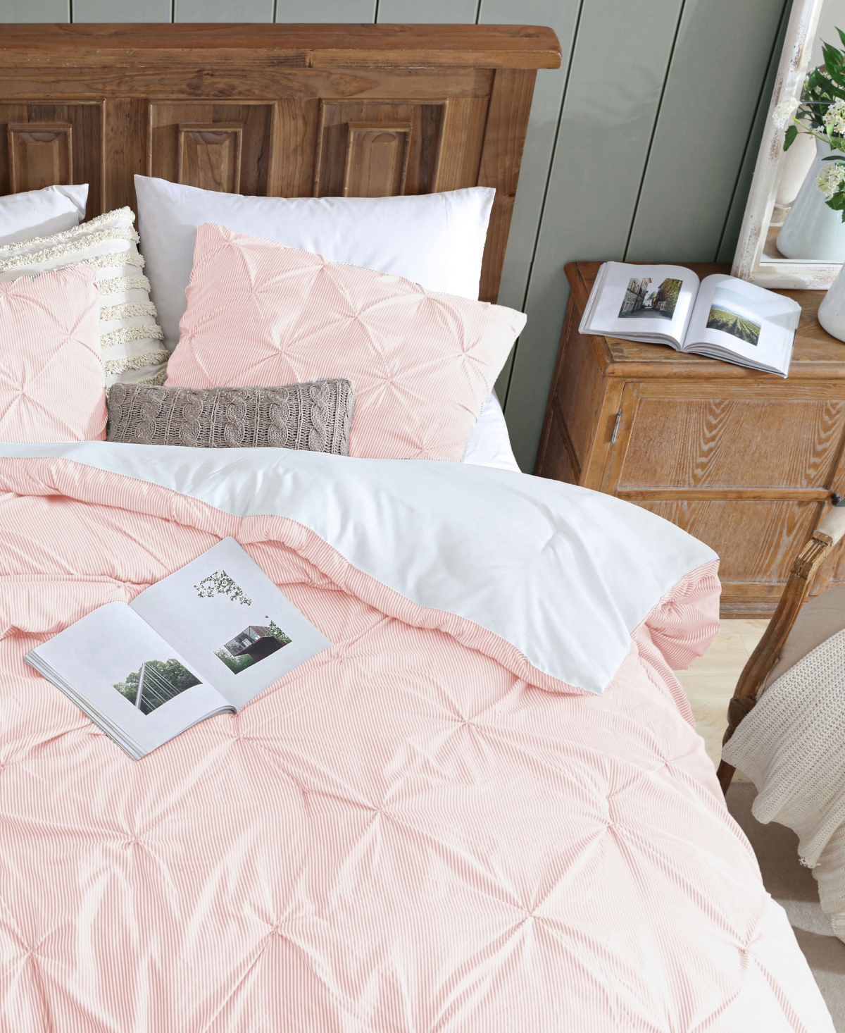 Swift Home Classic Stripes Pintuck 2-pc. Comforter Set, Twin In Pink