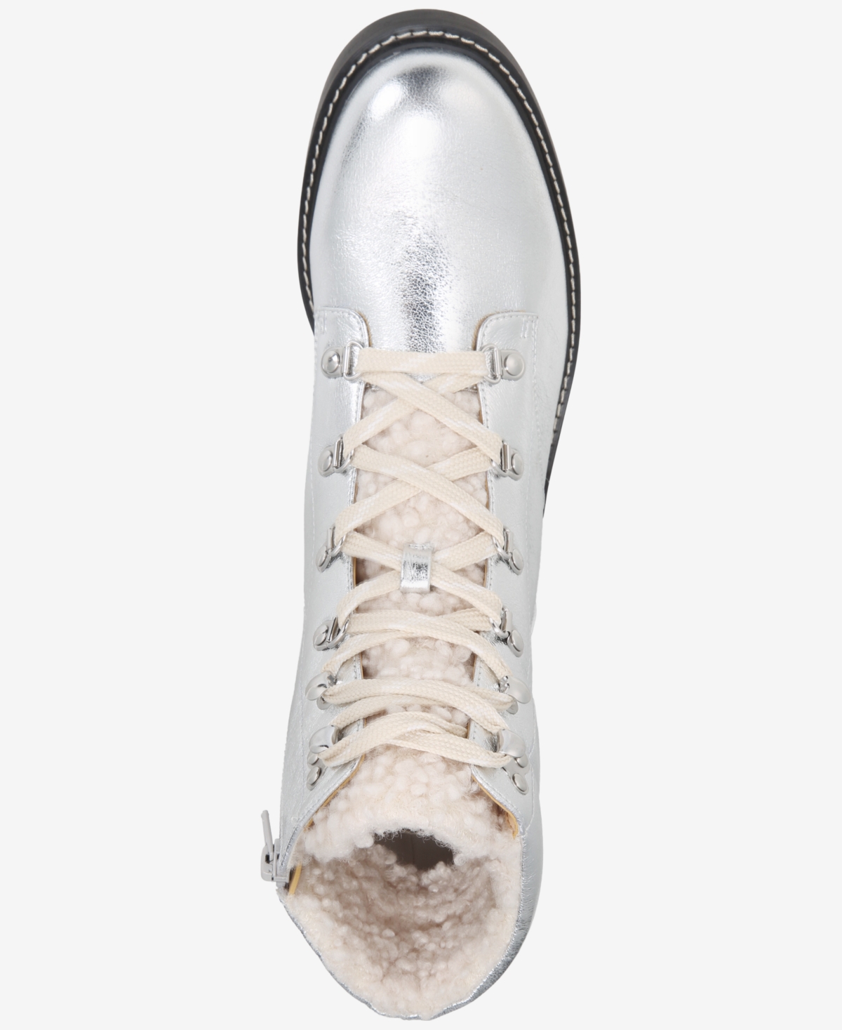 On 34th Women's Tandi Lace-up Booties, Created For Macy's In Silver Texture