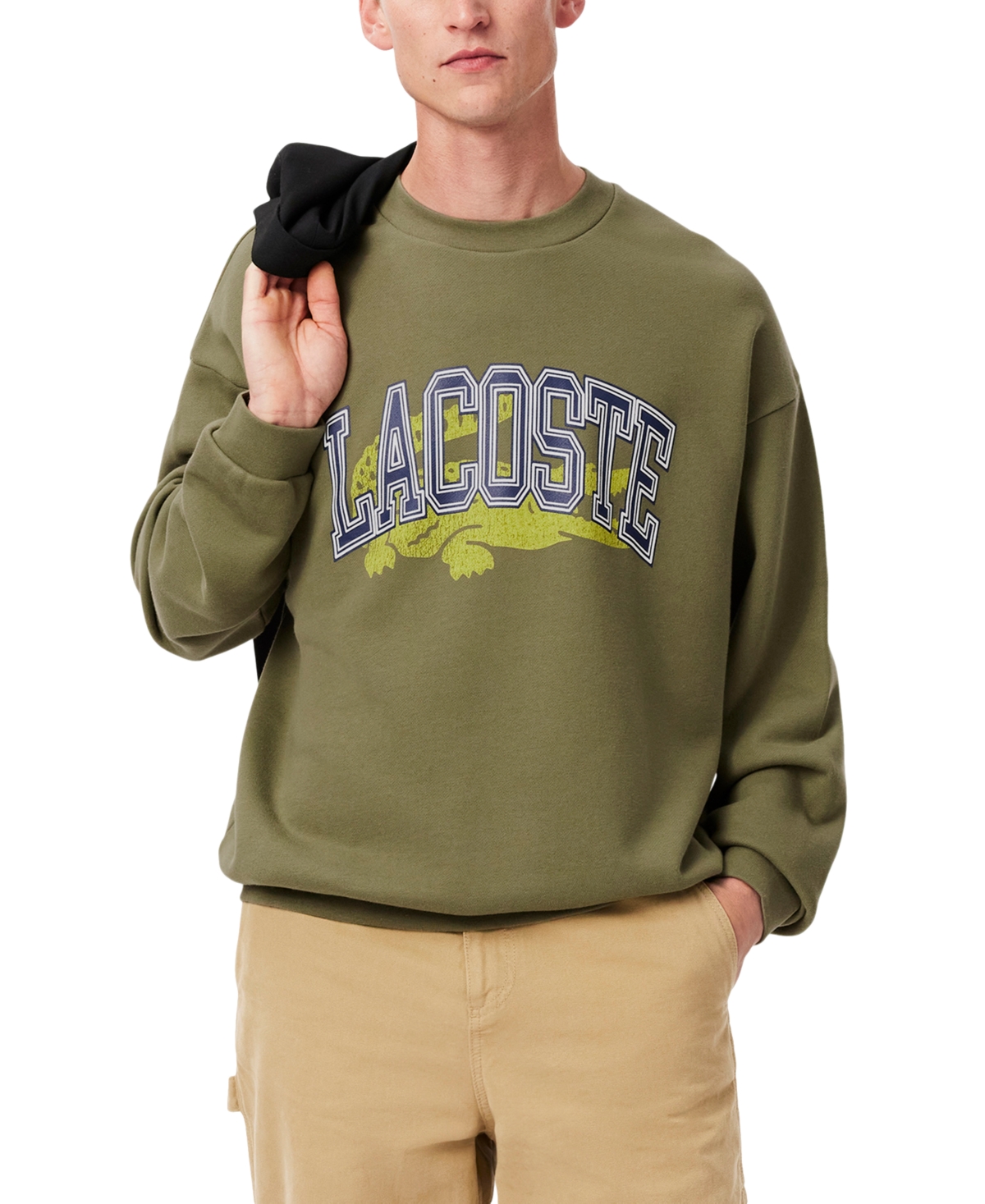 Men's Loose-Fit Logo Graphic Sweatshirt - BMY - Khaki