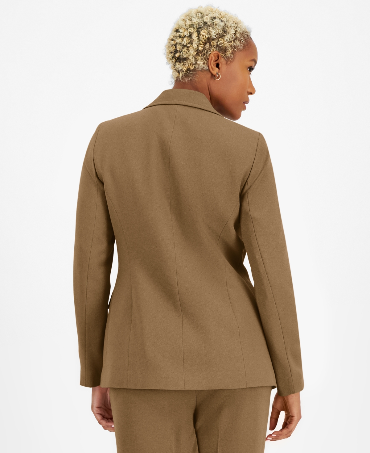 Bar Iii Women's Textured Crepe Notch-Lapel Faux-Double-Breasted Blazer, Created for Macy's