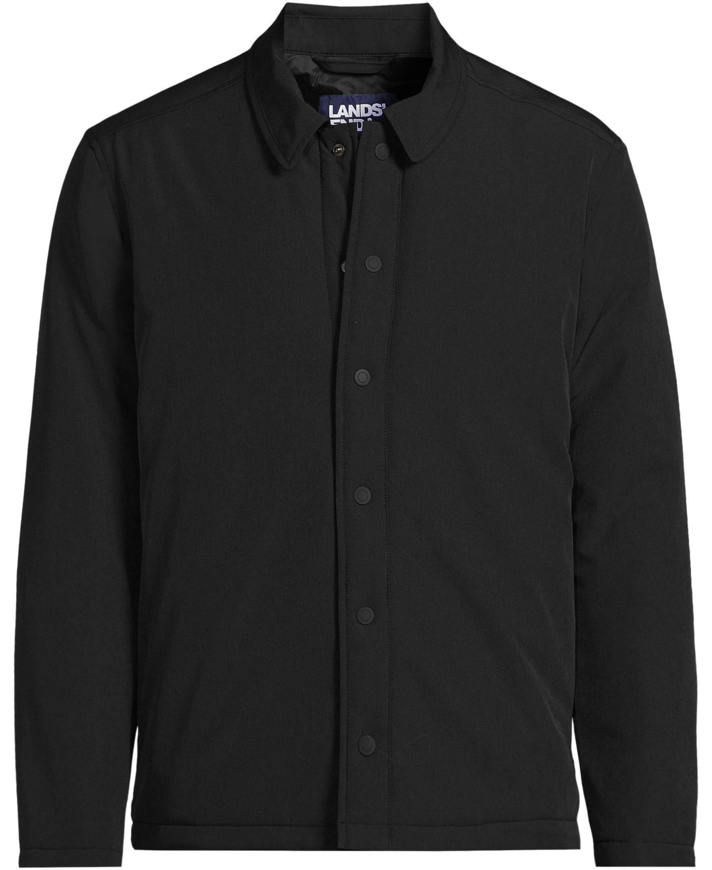 Мужская куртка Lands' End Insulated Commuter Shirt Jacket, цвет: Чёрный — фото 3