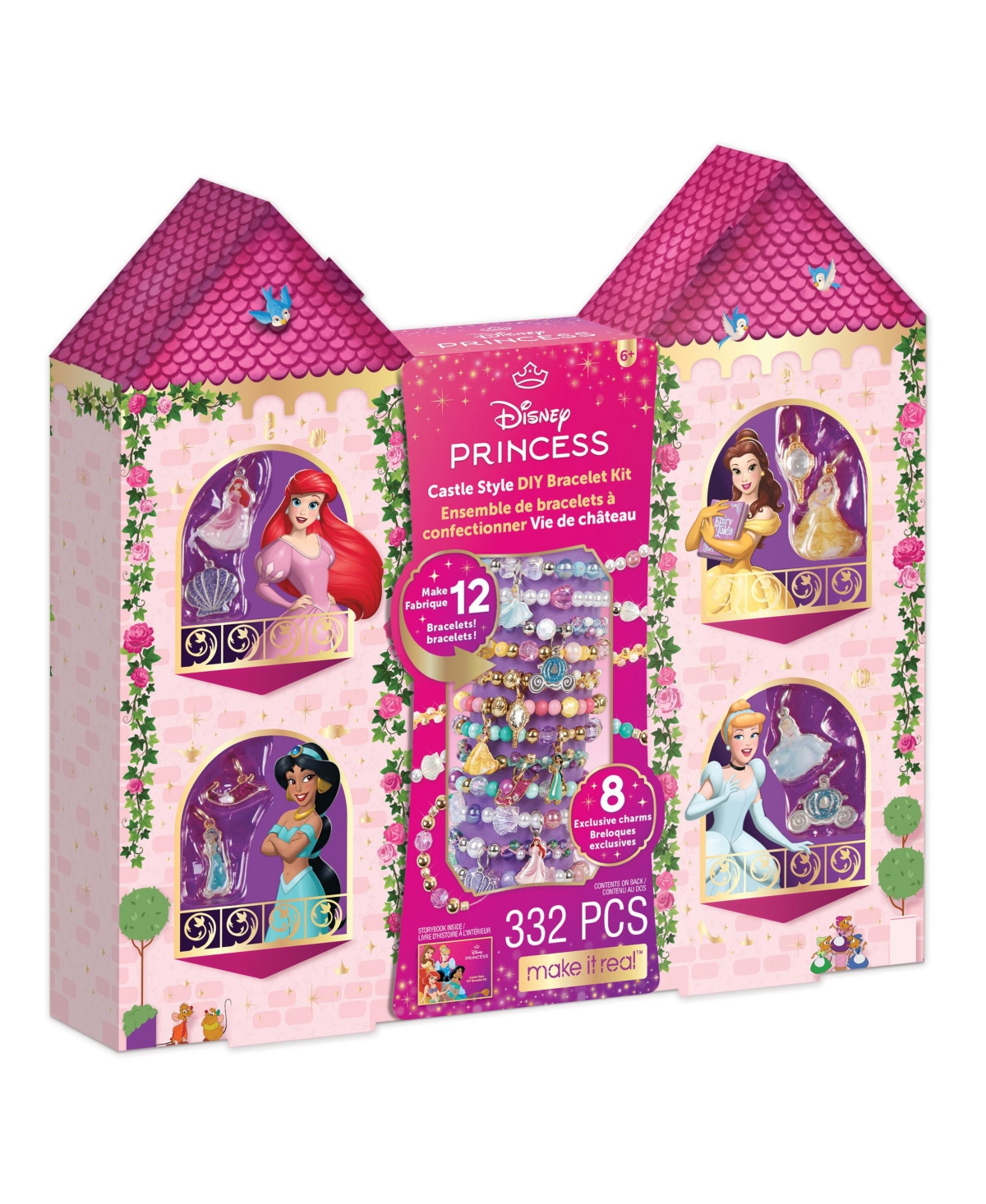 Make It Real Disney Princess Castle Style Diy Bracelet Kit In Multi