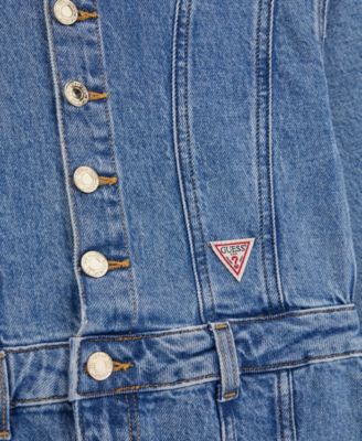 GUESS Big Girls Stretch Denim Long Sleeve Dress - Macy's