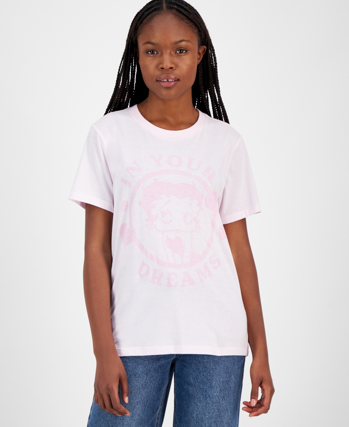 Juniors' Betty Boop Tonal Graphic T-Shirt - Pink