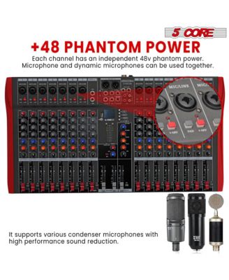 Audio Mixer 16 Channel DJ Controller Professional Sound Board Bluetooth USB MX 16CH