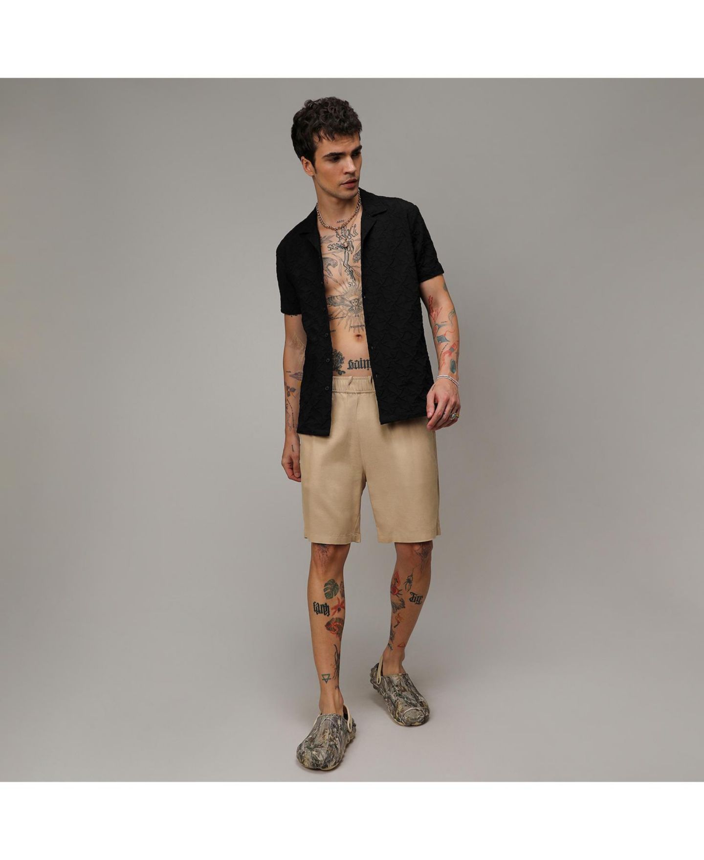 Мужская рубашка Cahoot Campus Sutra Onyx Black Crumble Textured, цвет: Чёрный — фото 3