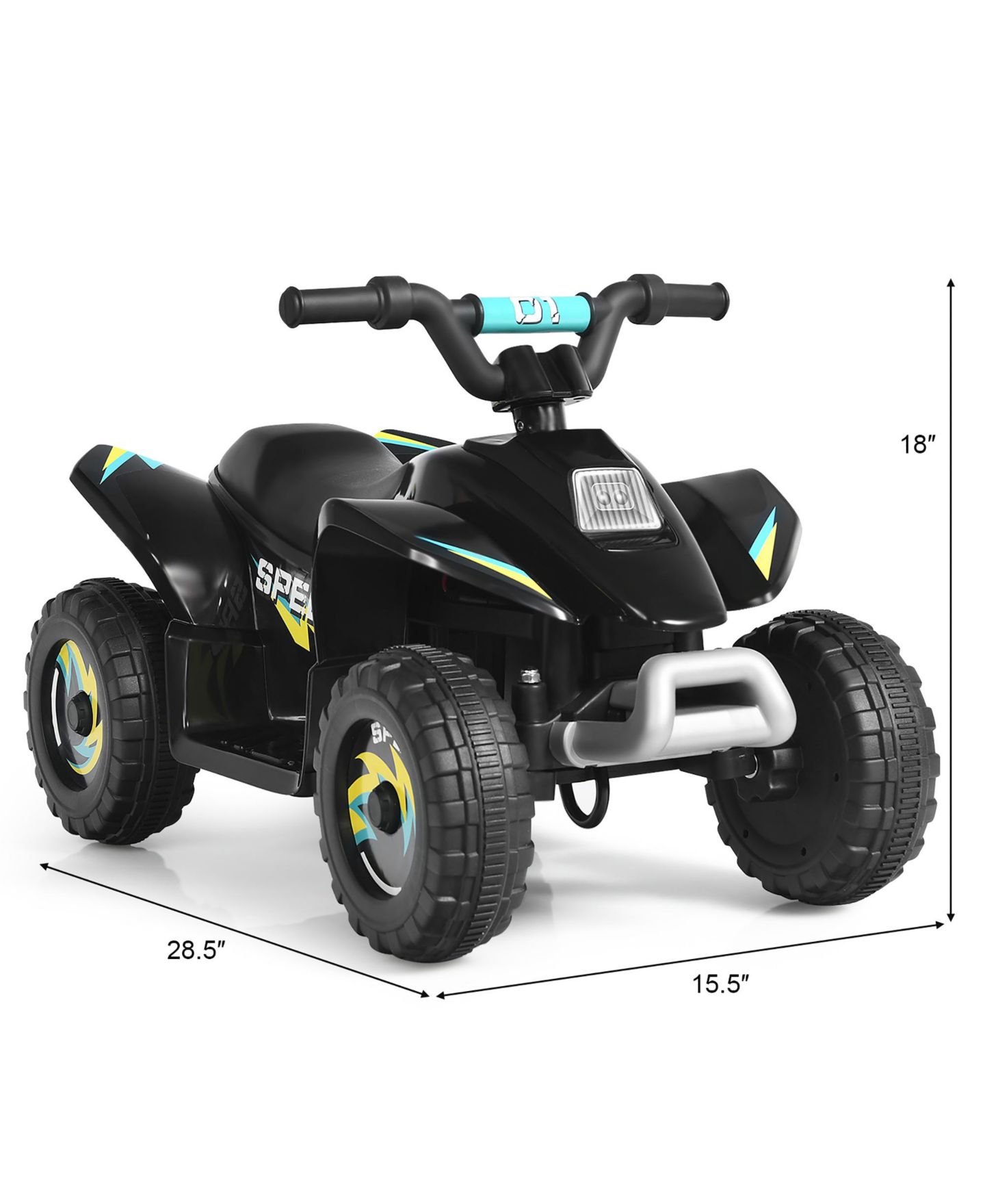 Детская игрушка Costway 6V Electric 4-Wheel Quad Ride-On Toy, 66-lb. Capacity, Ages 3+, цвет: Чёрный — фото 4
