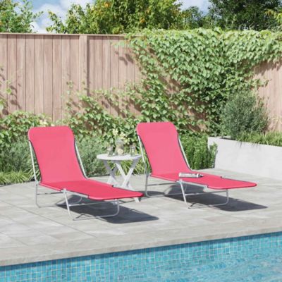 Sun Lounger Set of 2 Pink