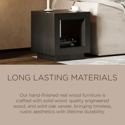 Artemis Contemporary Wooden Side Table in Refined Black Finish