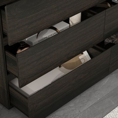 6-Drawers Wood Chest of Drawer Cabinet Organizer Dresser