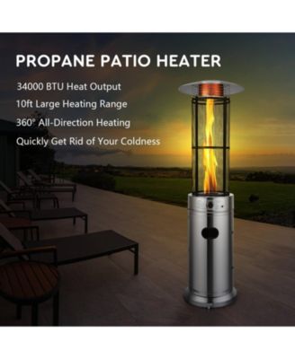 34000 BTU Stainless Steel Round Glass Tube Patio Heaters