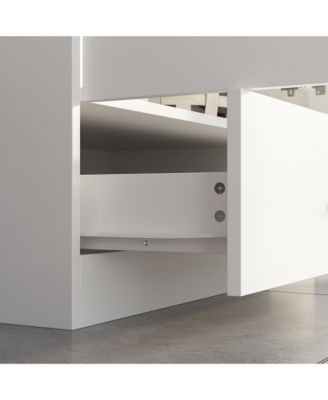 White 2-Door Wardrobe Armoire with 1-Drawers and Hanging Rod