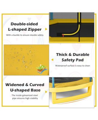 7FT Kids Trampoline W/Safety Enclosure Net Spring Pad